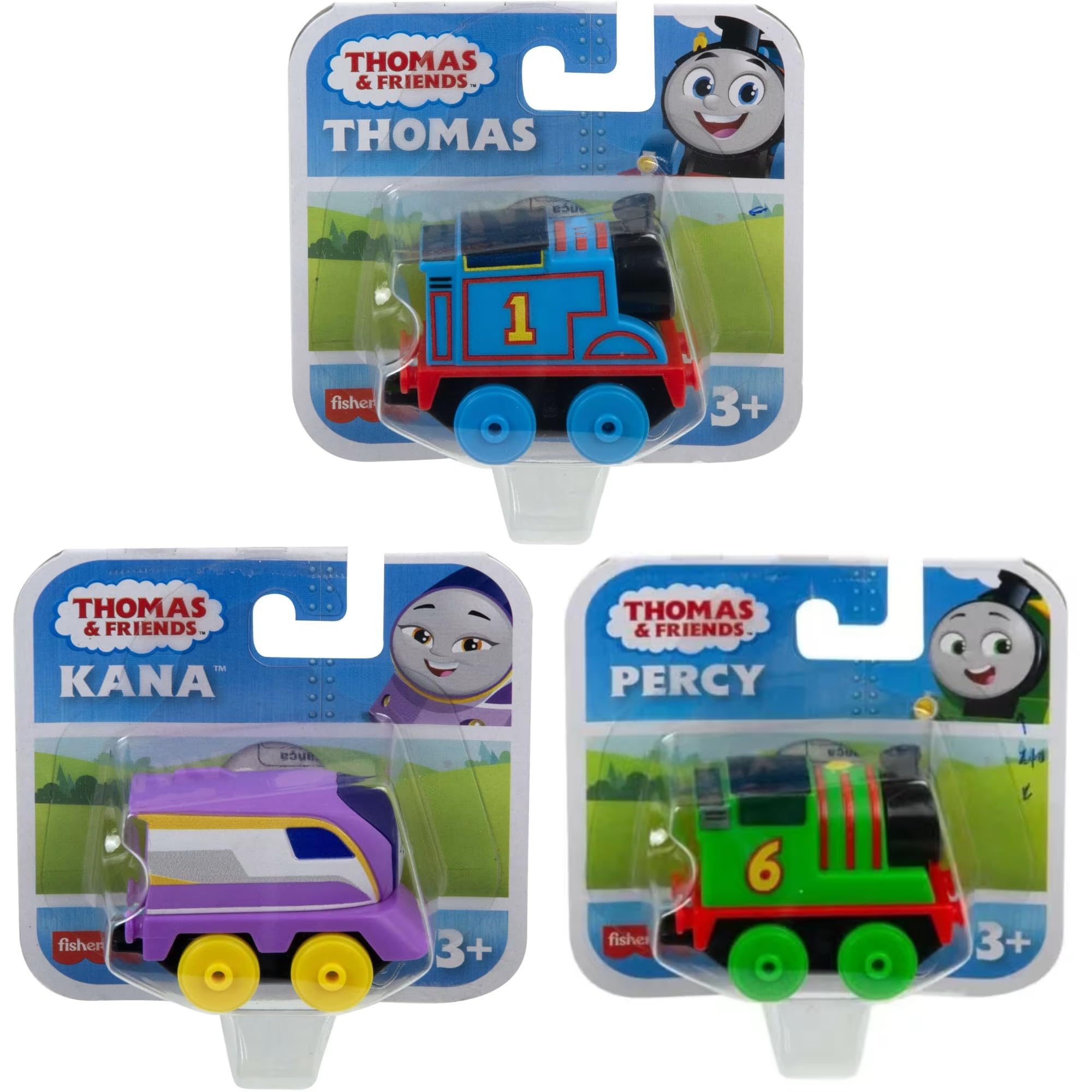 THOMAS & FRIENDS Diecast Full Metal Character Train Sets - (Thomas, Kana & Percy - 3 Pack Set 2)