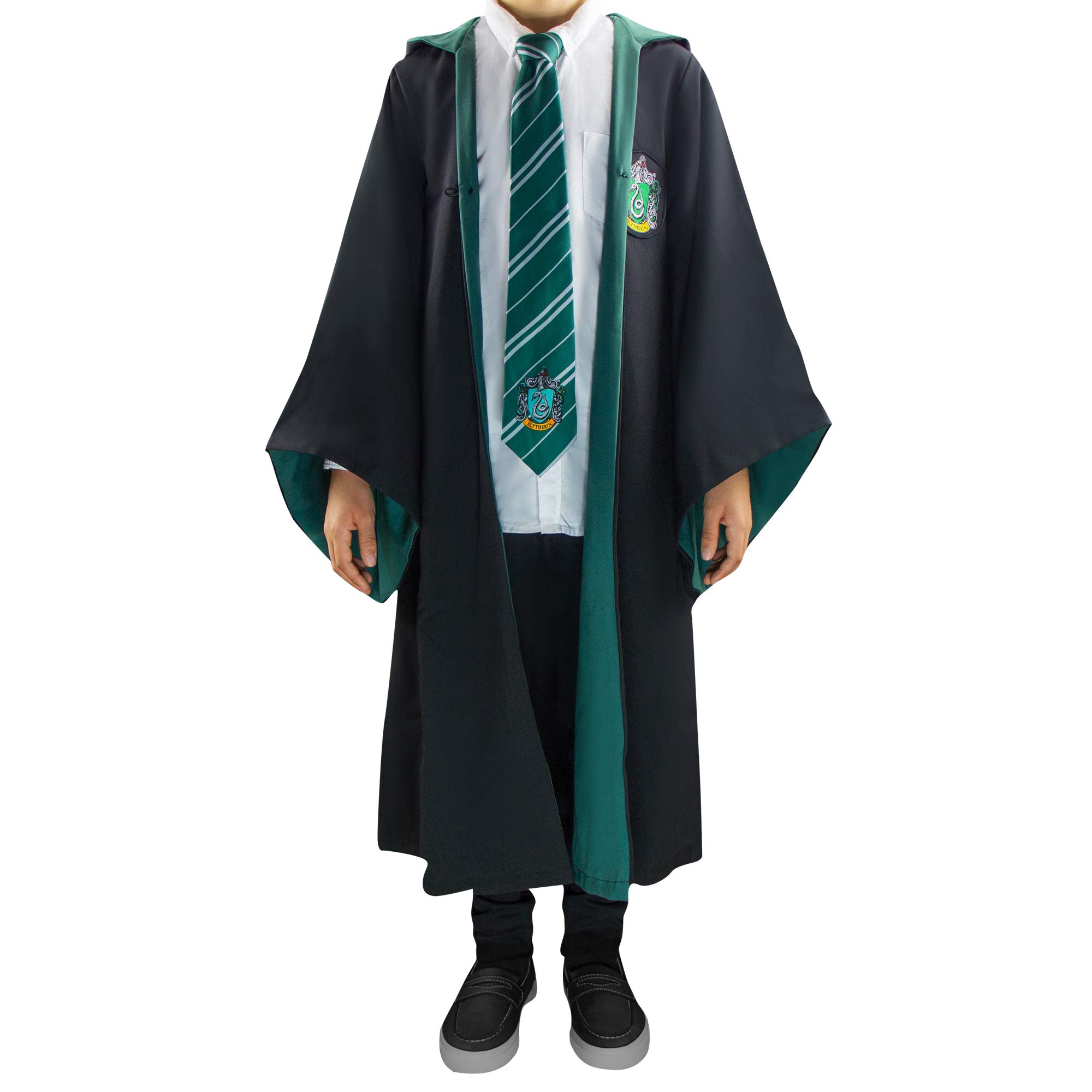 Cinereplicas Harry Potter Robe - Authentic Official Tailored Wizard Robes Cloak - Adults and Kids Size - Black & Green - XS