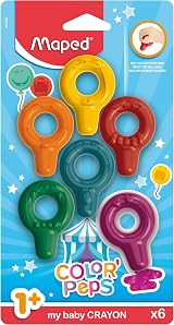 Maped Color'Peps Baby Wax Crayons 6 Colors Easy Grip Pack 1+