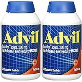Advil Tablets ( Ibuprofen ), 200 mg, 300 Coated Tablets, Pack of 2