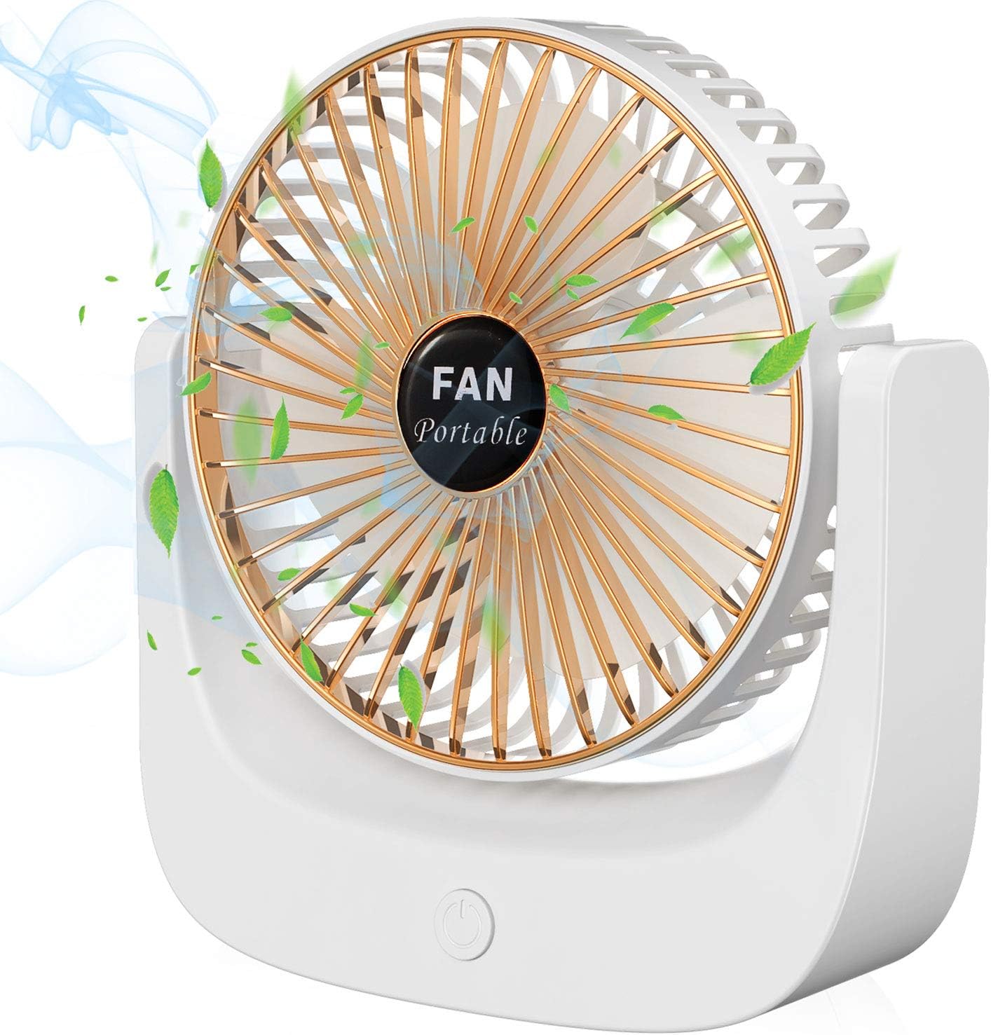 Ventilateur De Table Silencieux USB Rechargeable - 199 Niveaux De Vitesse - Éclairage LED Et Aromathérapie - Pivotant 180° - Batterie 3000 MAh