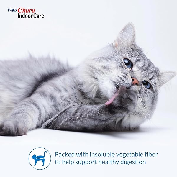 INABA CHURU FOR CATS, FUNCTIONAL, CREAMY LICKABLE PURÉE CAT TREAT FOR INDOOR CARE AND HAIRBALL CONTROL WITH TAURINE & VITAMIN E, 0.5 OUNCES EACH, 4 TUBES (1 PACK), CHICKEN RECIPE