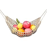 Fruit Hammock for Kitchen Under Cabinet,Large Macrame Fruit Hammock for Kitchen Décor,Storage That Saves Counter For More Cou