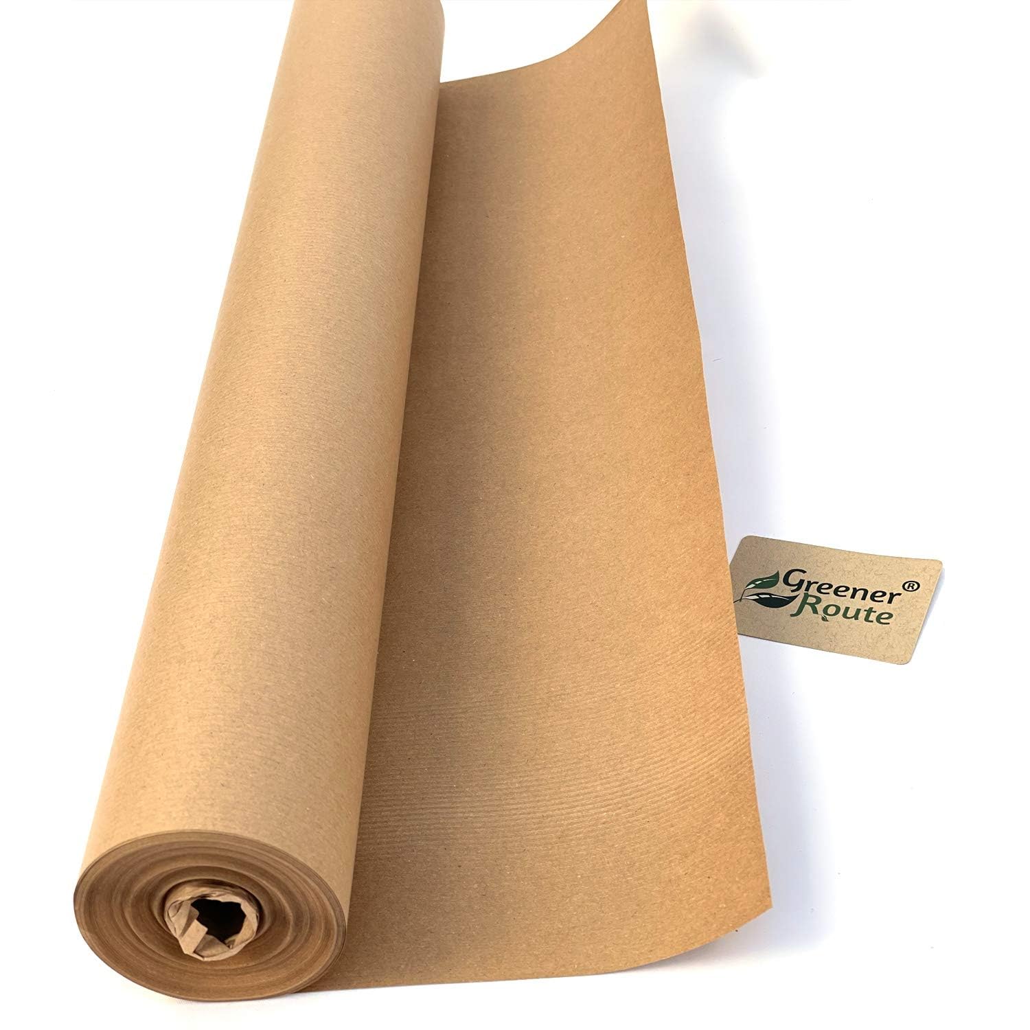 750mm x 25 Meters - Greener Route Wrapping Imitation Kraft Brown Paper Roll 70gsm- 1 Roll - Eco-Friendly - Biodegradable, Compostable, 100% Recyclable