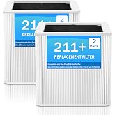 2 Pack 211+ Replacement Filter Compatible with 211+ Air Cleaner Purifier, Activated Carbon Replacement Filter and H13 True Hepa