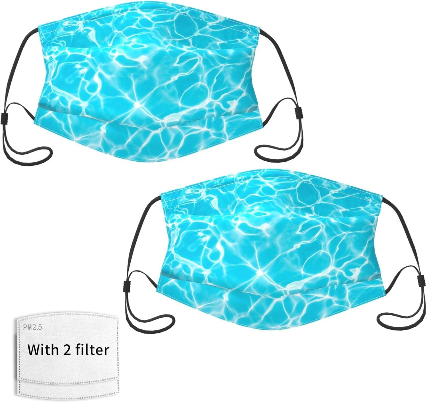 Water Surface in Swimming Pool Kids Face Mask Scarf Pack of