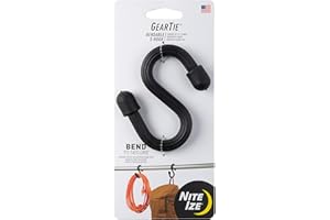 Nite IZE Gear Tie Bendable S-Hook, Flexible S-Hook Hanger for Garage, Closet, Kitchen and Plants, Black, 1 Count (Pack of 1)