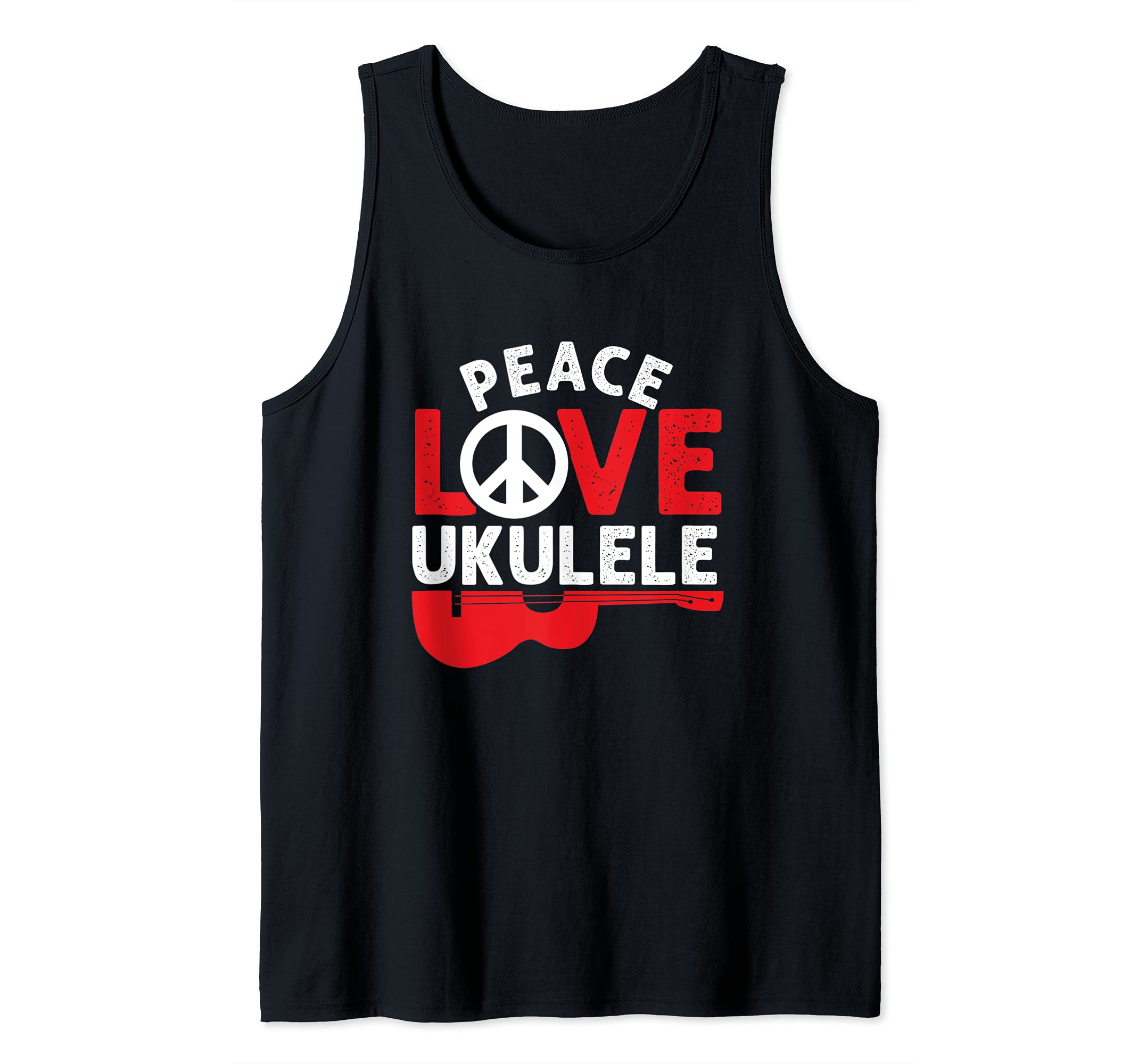Peace Love Ukulele Hawaiian Acoustic Hawaii Guitar Uke Tank Top