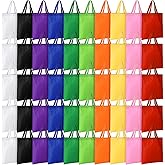 Woanger 100 Pcs Bulk Tote Bags 15'' x 16'' Reusable Fabric Shopping Canvas Bags Cloth Totes with Handles