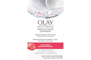 Olay Daily Facials 5-In-One Hydrating Cleansing Cloths with Grapeseed Extract, 66 Count