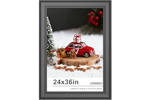 Tinkeps 24x36 Poster Frame Black, 2-Inch Wide Border Poster Frames 24 x 36 Inches with Black Backboard, 24x36 Picture Frame Wall Hanging