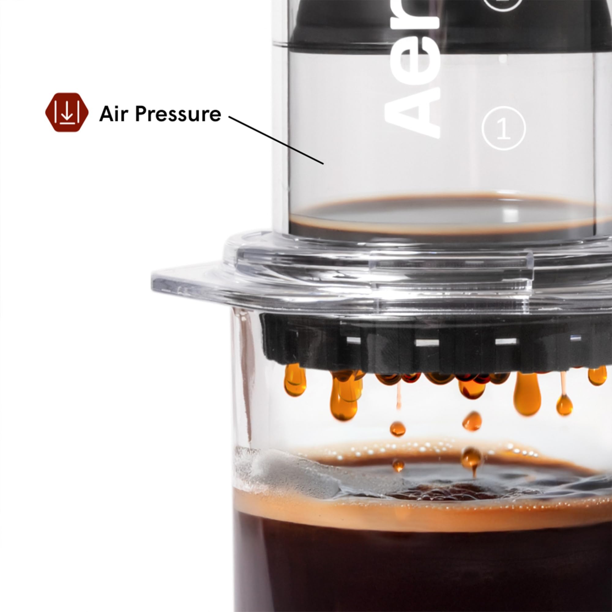 AeroPress Clear Coffee Press - All-in-One French Press, Pour-Over & Espresso Style Manual Brewer, 2 Min Brew for Less Bitterness, More Flavor, Small Portable Coffee Maker, Travel & Camping