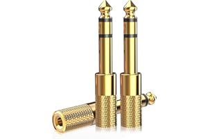 Nicholaus 3-Pack 6.35mm Male to 3.5mm Female (1/4 in to 1/8 in) Stereo Headphone Adapter, Audios Jack Adapter, Thickened Gold Plated Hi-Fi for Auxiliary Cables, Amplifiers, Guitars, Digital Pianos.