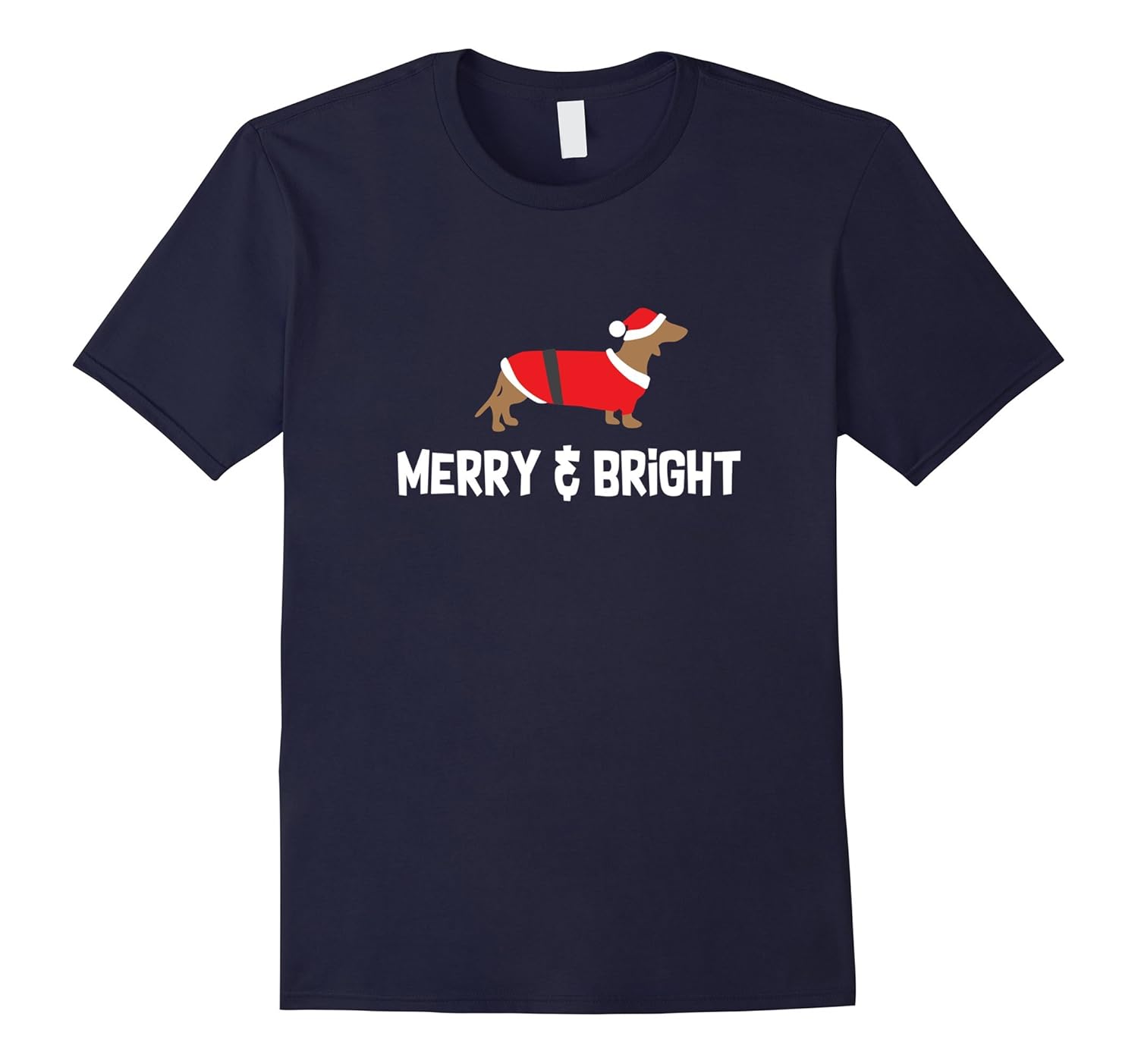 Christmas Dachshund T-Shirt_ Merry _ Bright Holiday Gift-Rose