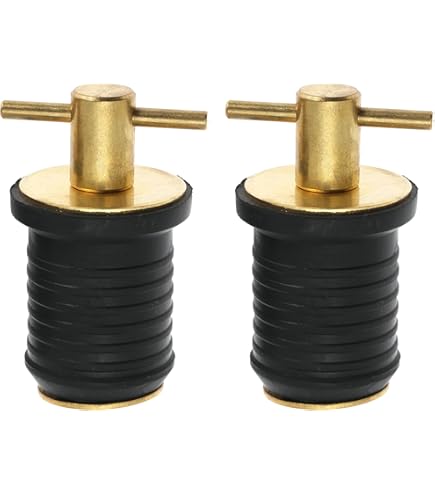 EBTOOLS Boat Drain Plug, Brass Rubber Snap Tight Boot Drain Plug Marine Boot Accessories for 1-1/4in Holes