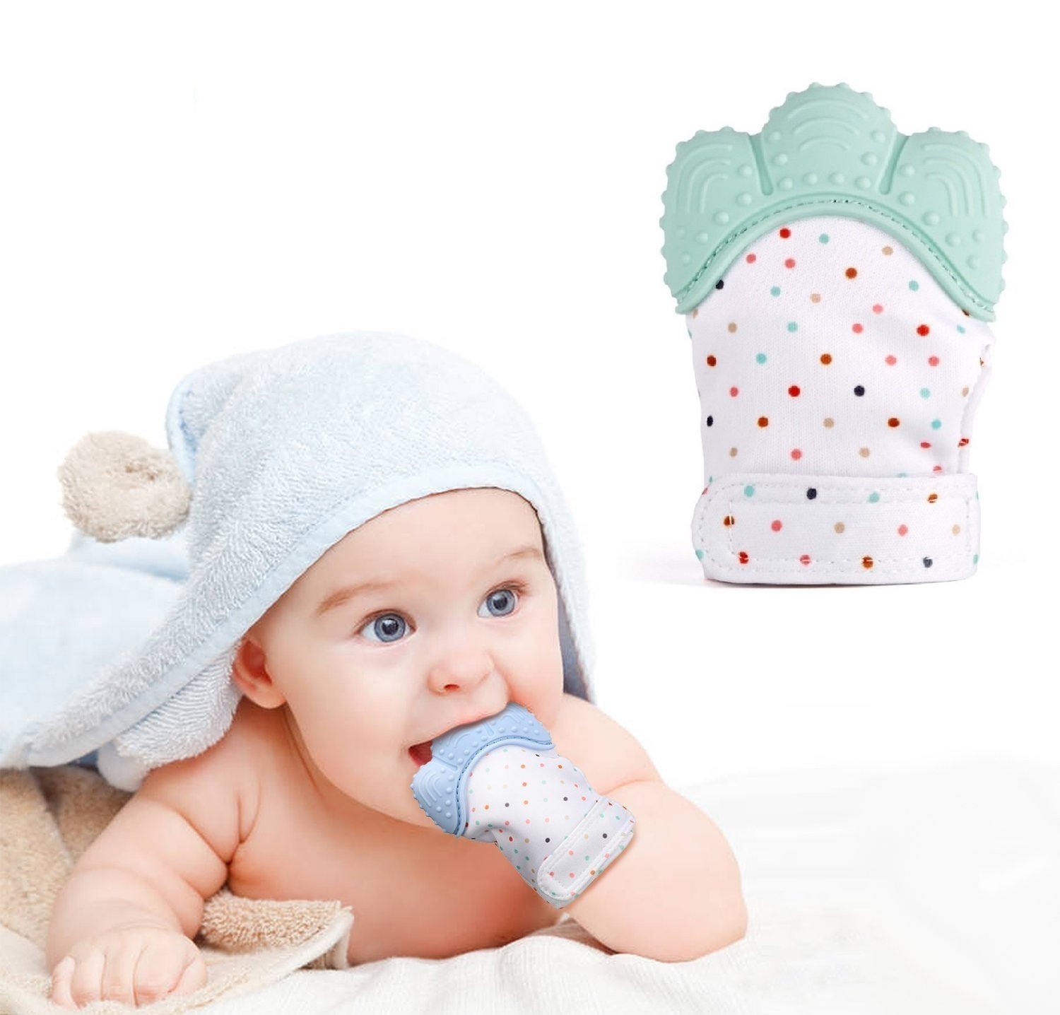 silicone baby teething mitten
