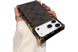 FEUDOTY Compatible with iPhone 17 Pro Max Case,Luxury Classic Elegant Soft TPU & PU Leather Bumper Shockproof Protective Cover Phone Case for iPhone 17 Pro Max for Women Men Brown