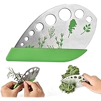 Leaf Herb Stripper, Stainless Steel Kitchen Herb Stripper Tool, 9holes, 2 in 1 design,Curved edge can be used as a…