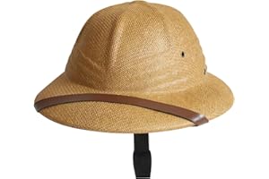 SAJUZEN 100% Straw Helmet Pith Sun Hat Summer Men Vietnam War Army Hat Dad Boater Bucket Hats Safari Jungle Miners Cap