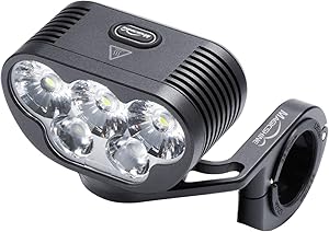 Magicshine Monteer 6500 Mountain Bike Headlight, 6500 lumens of Actual max Output MTB Light with 3X CREE XHP50.2 and 2xXM-L2 Spot/Food/Combo Beams, 10,000mAh Super high Capacity Battery Pack