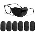 Eye Patches for Glasses,6 Pcs Medical Eye Patch for Adults and Kids Non-Woven Fabric Eye Patches to Cover Left or Right Eye Strengthen Vision and Improve Amblyopia,Lazy Eye(Black,Large Size)
