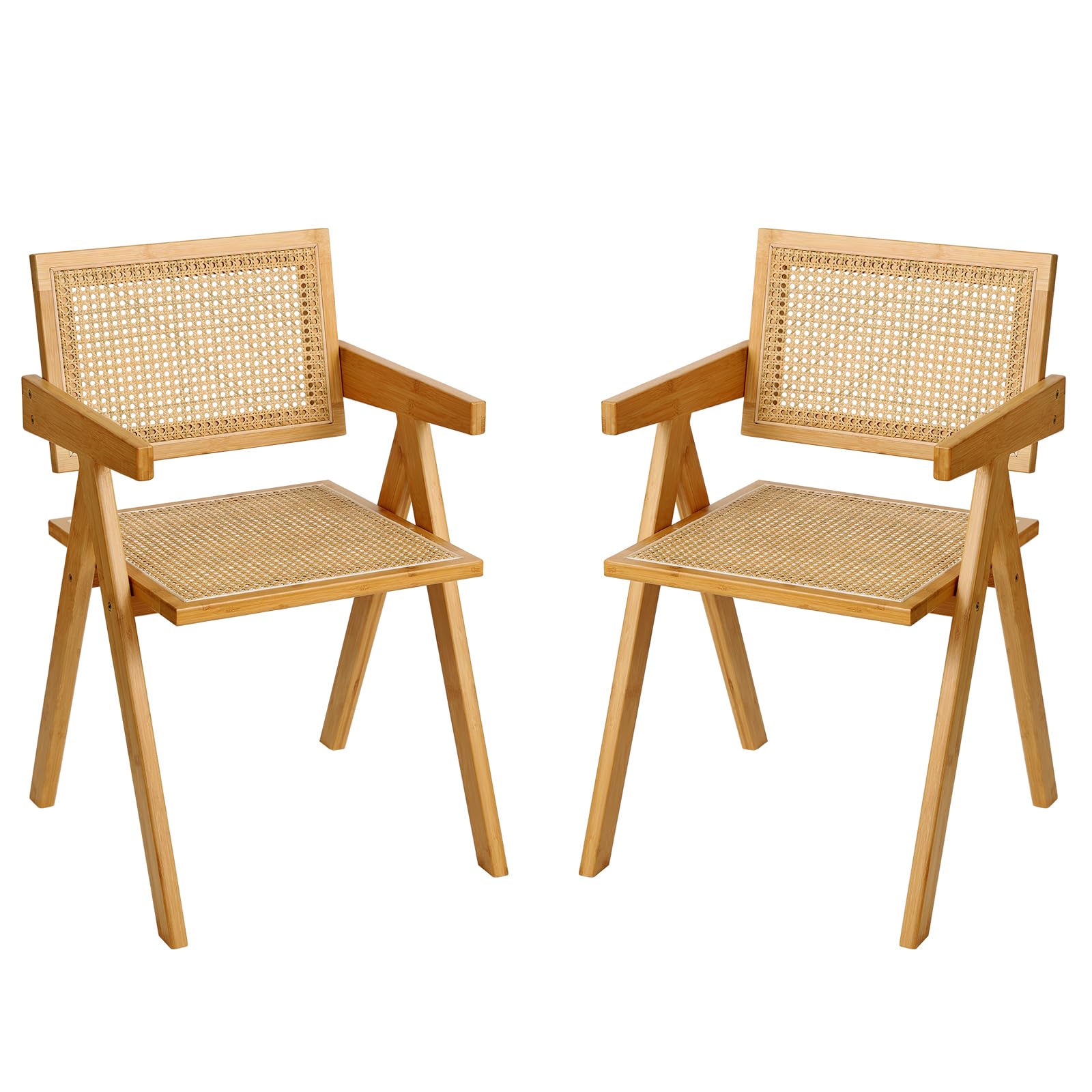 Mua Furlide Rattan Dining Chairs Set of 2, Modern Mid Century Accent
