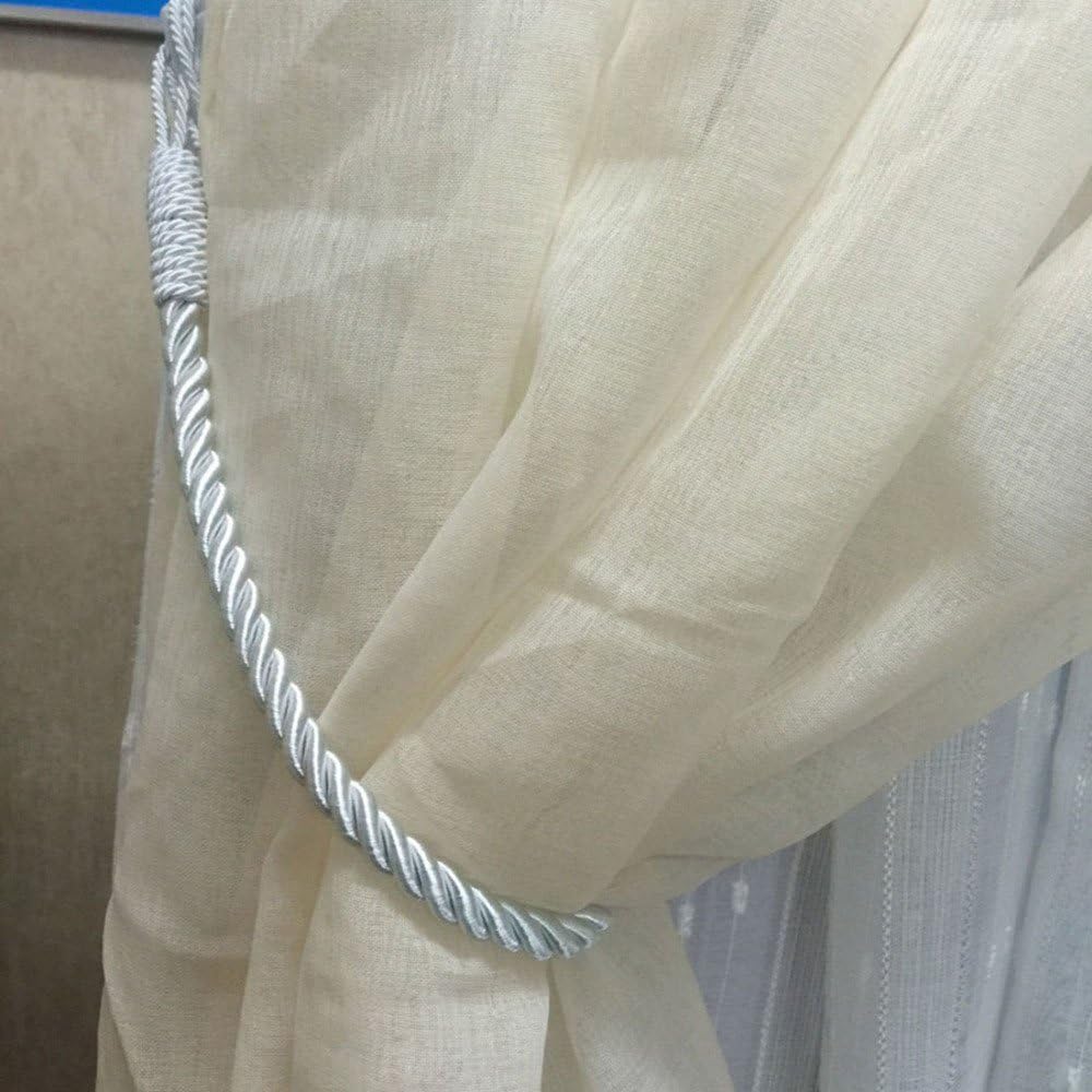 Librao 1Pair Curtain Tie Backs Hand Knitting Thick Rope Holdback Back Curtain Holder Window Home