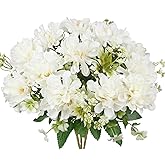 FAICOIA 3 Pcs Artificial Flowers for Outdoors White Faux Geraniums Bush UV Resistant Artificial Topiary Potted Silk Flowers Outdoor for Planters Hanging Basket Window Front Porch Garden Patio Decor