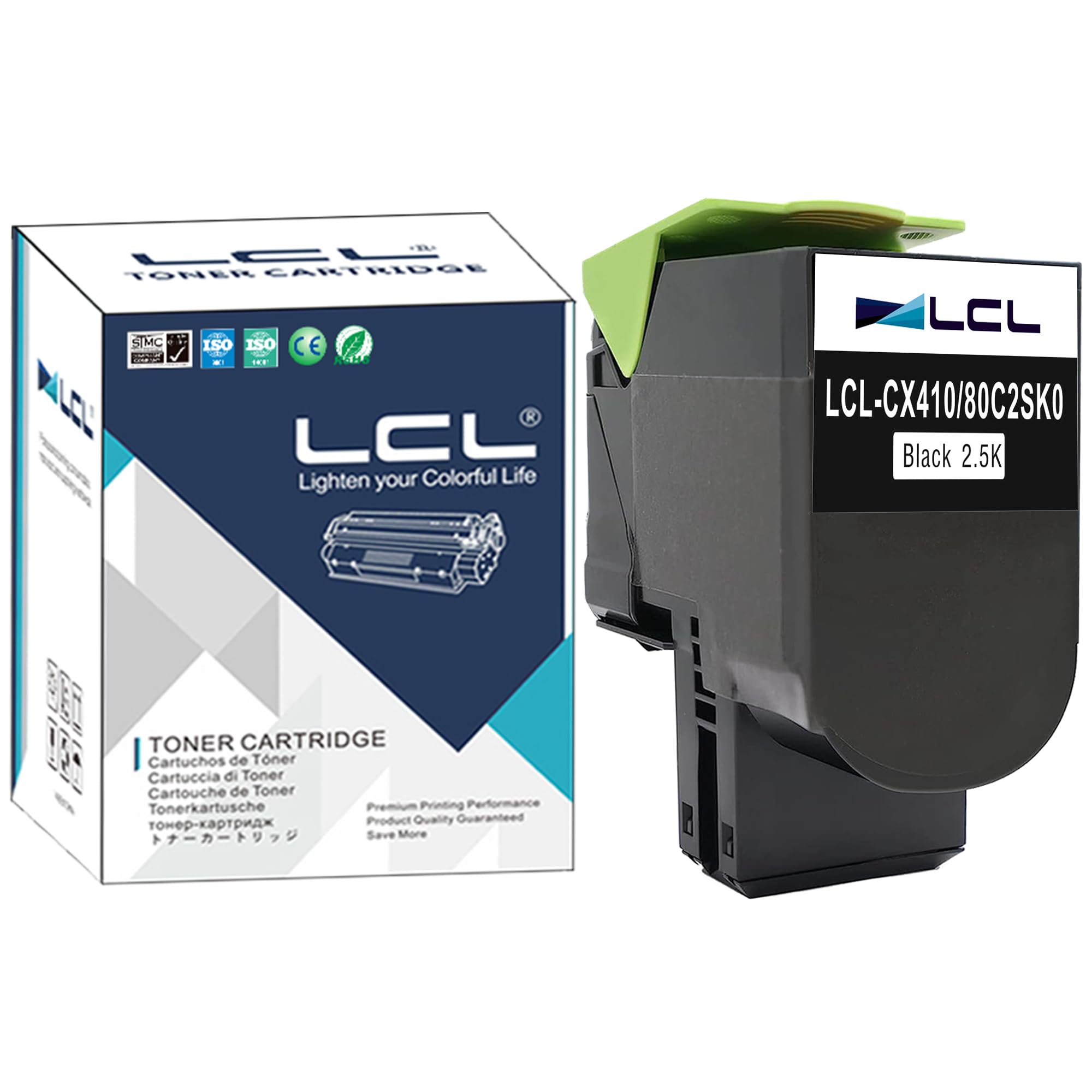 LCL 802SK Black Toner Cartridge Replacement for Lexmark 800S1 80C2SK0 80C2SKE 80C20K0 802K for Lexmark CX310 CX310N CX310DN CX410 CX410E CX410DE CX410DTE CX510 CX510DE CX510DHE CX51010DTHE (1 Pack)