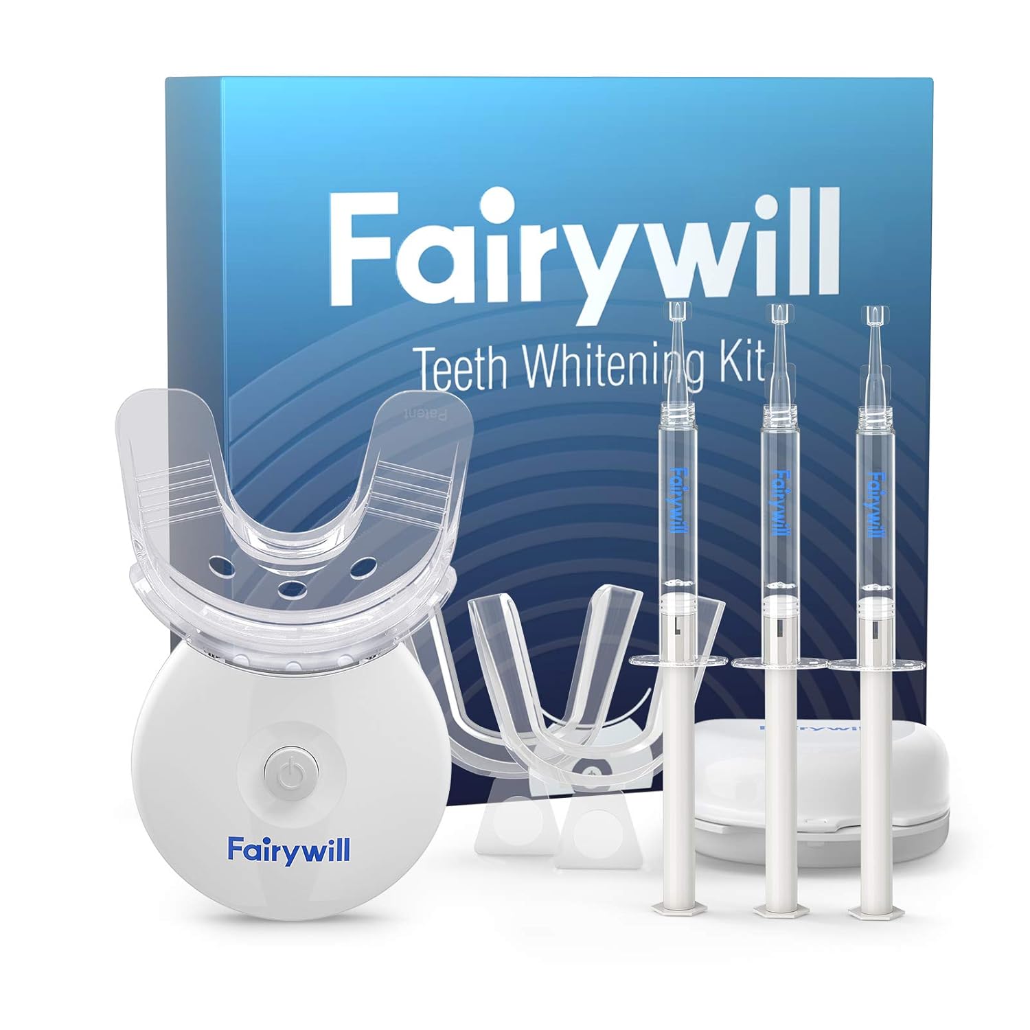 Fairywill Teeth Whitening Kit with Led Light, reduced sensitive teeth whitener kit, 3×3ml whitening Gel with 5X professional teeth whitening light Accelerated for Maximum Whitening: Beauty