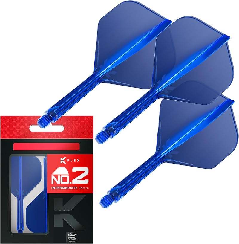 Target Darts K-Flex No2 Integrated Flights & Shafts Blue Pack of 3