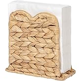 Kriitools Wicker Rattan Napkin Holder for Table, Kitchen Dining, Bar, Coffee Table, Farmhouse Rustic Boho Home Decor Paper Holder, Scalloped, Water Hyacinth, Natural