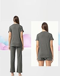 Rnxrbb 3 Piece Postpartum Nursing Pajamas Set