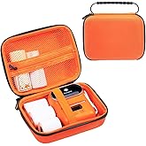 Phomemo Case 2025 Upgrade Version M110 M100 M150 M200 M221 Label Printer,M220 Thermal Label Maker, M04S Sticker Photo Printer Storage Holder Tape Paper Roll&USB Cable(Box Only)-Orange