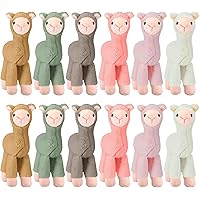 12 Pcs Mini Llama Stuffed Animals 7.5 Inch Alpaca Plush Dolls Cute Keychain Plush Llama Party Favors for Boys and Girls Birth
