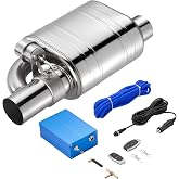 SPELAB Exhaust Cutout 3.0 Inch Valved Muffler Vacuum Exhaust Valve with Muffler Front Exhaust System Kit