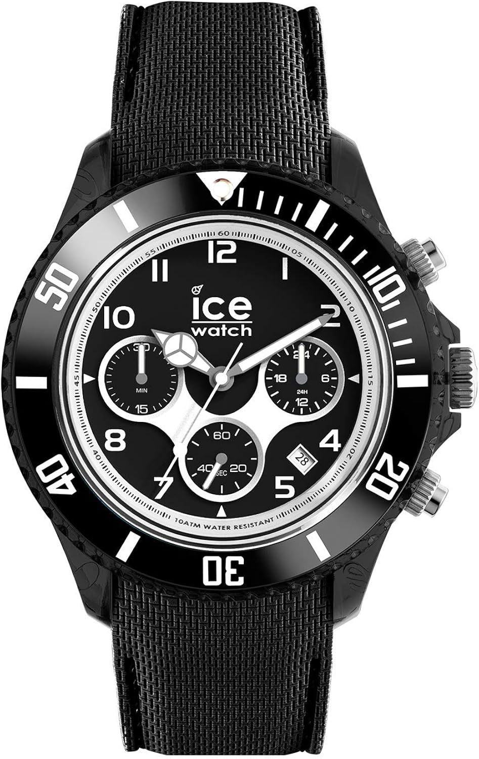 Ice-Watch - ICE Dune Black - Men's Wristwatch with Silicon Strap - Chrono - 014216 (Large), Large (44 mm)