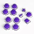 eXtremeRate Replacement Two-Tone Jelly Buttons for JoyCon, Purple & Clear with Symbols Custom Controller ABXY Direction Home Capture + - Keys, DIY Action Face Buttons for Nintendo Switch & Switch OLED