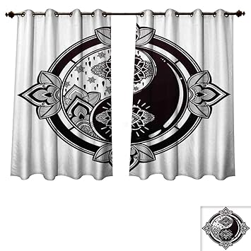 Yin Yang Blackout Thermal Backed Curtains For Living Room Mystical