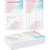 50 Pack Customer Information Cards Client Profile Card 5.5 x 8.5 Inch - Customer Contact Profile Record Card Customer Information Sheets Clients Data for Nail Hair Salon Spa Hairdresser Supplie