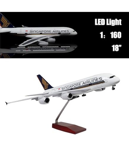 Amazon.com: Qatar A380 Plane Diecast with LED Light(Touch or Sound