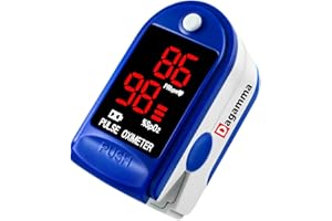 Dagamma DP100 Fingertip Pulse Oximeter, Heart Rate Measurement, Blood Oxygen Saturation Monitor SpO2 with LED Screen, Resistance against ambient light, Carrying Case, Batteries, Lanyard (Blue)
