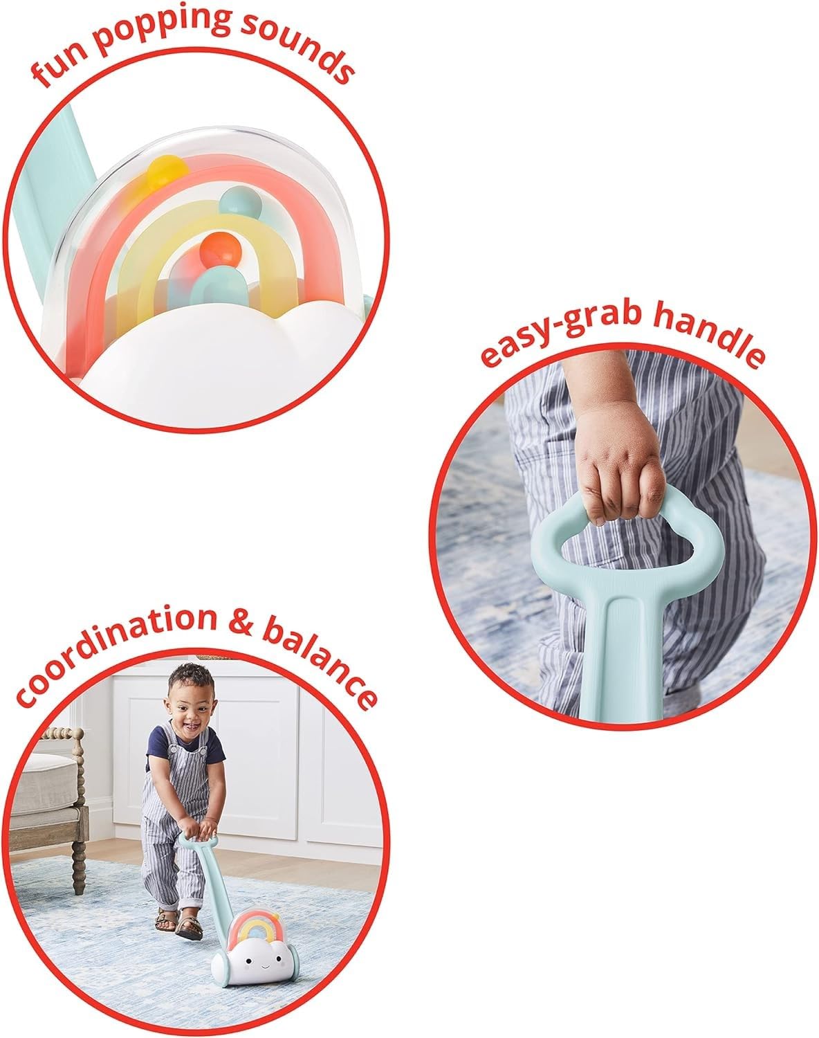 Skip Hop Sit to Stand Learning Push Toy, Silver Lining Cloud