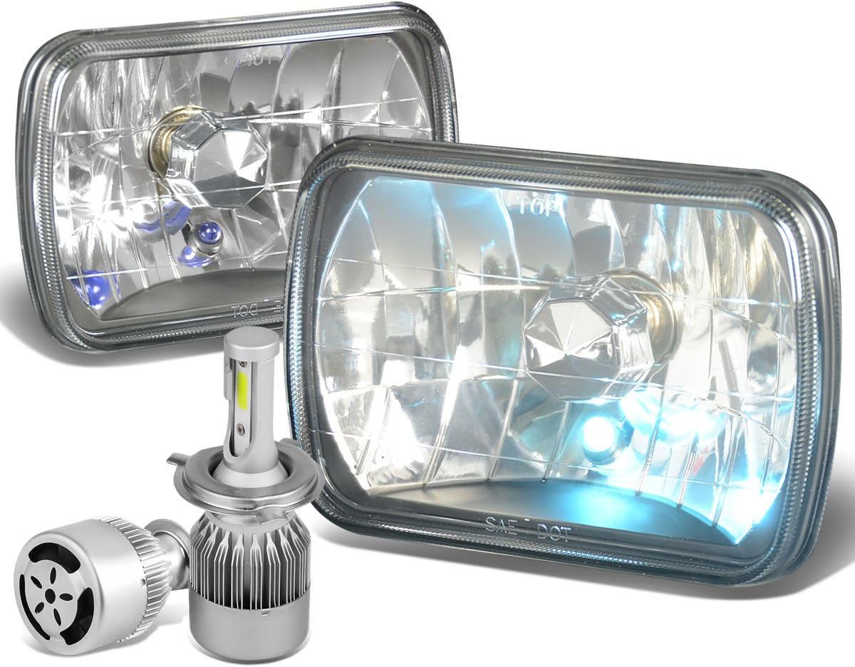 7X6 inches Diamond Cut Black Housing Clear Glass Lens