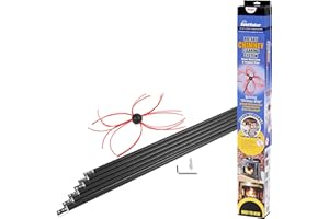 SootEater Rotary Chimney Cleaning System - Gardus RCH205-B Chimney Sweep Kit, Cleans Open Chimneys up to 18' with 6 Flexible 3' Rods, Chimney Cleaning Kit with Trim-to-Fit Spinning Chimney Whip
