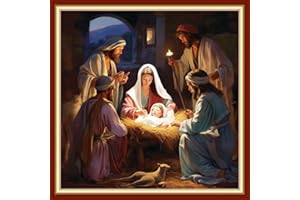 Joyhoor Cross Stitch Kits for Beginners Stamped Cross-Stitch Supplies Needlework preprint Embroidery Kits for Adults DIY Needlepoint Kits Embroidery Patterns 11CT-Nativity 18.x18 inch