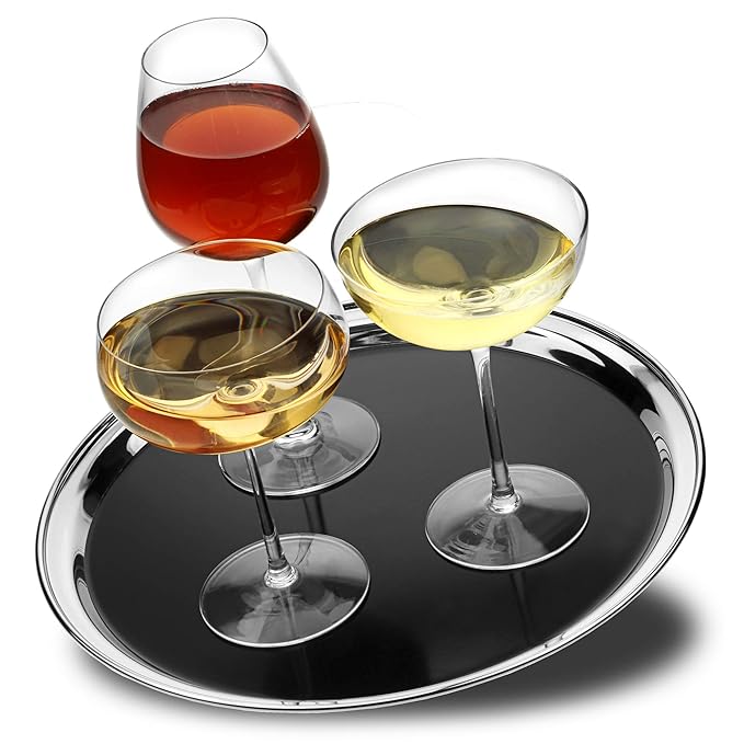 Stainless Steel Bar Tray with Black PVC 12 Inch Set of 12 Non Slip