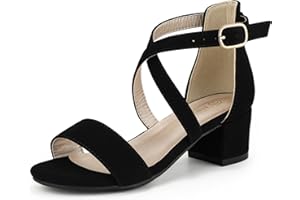 Hehainom Girls Heels Sandals Ankle Strap Dress Shoes Toddler Little Big Kid Flower Girl Wedding Party Pumps Shoes