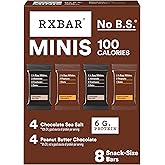 RXBAR Minis Protein Bars, 6g Protein, Gluten Free Snacks, Chocolate Sea Salt &amp; Peanut Butter Chocolate Variety Pack, 7.3oz Box (8 Bars)