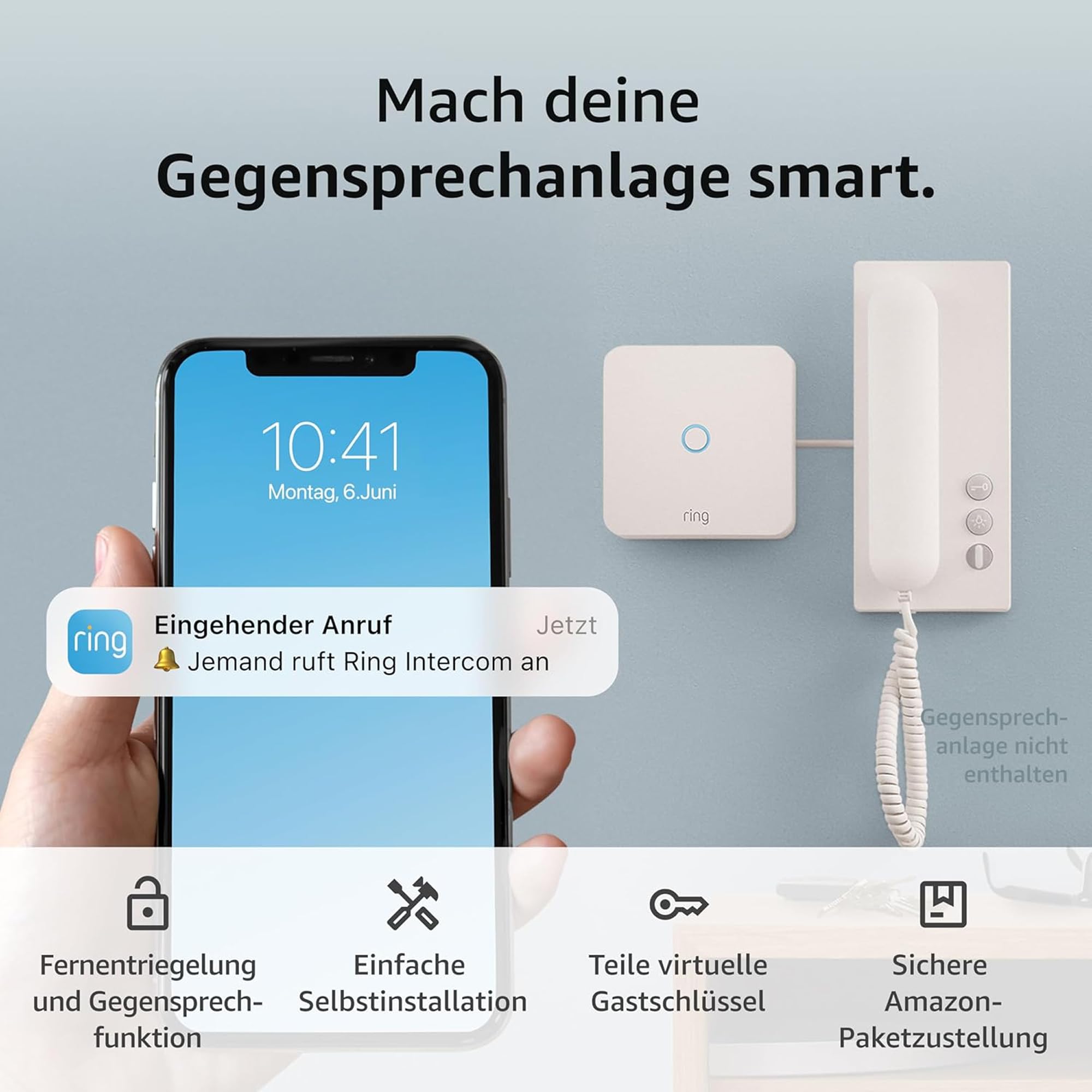 Ring Intercom Audio + Ring Innenkamera 2K von Amazon | Fernentriegelung, automatische Freigabe für Amazon-Lieferungen, Selbstinstallation (kompatible Gegensprechanlage erforderlich) 2